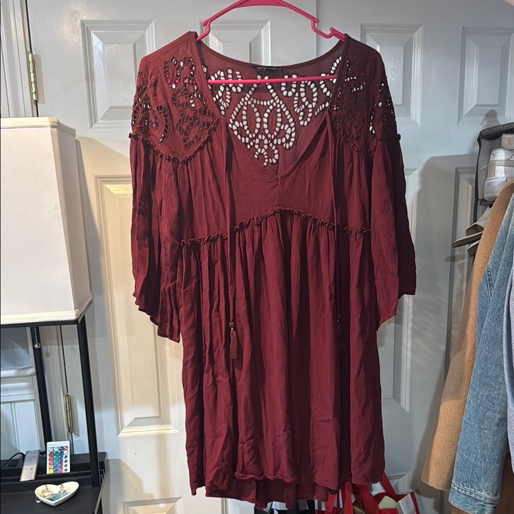 American Eagle Outfitters Burgundy Dress